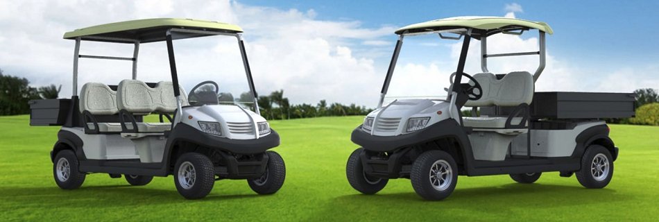 Carros de golf, plataformas de elevación, transpaletas y autoelevadores, remolcadores y vehículos industriales, lavadoras y barredoras de piso.